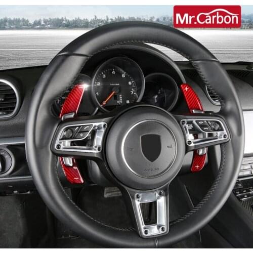 Carbon fiber steering wheel shift paddles For Porsche macan911 718 new Cayenne Palamela Interior decoration Accessories