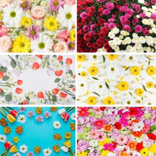 ZHISUXI Vinyl Photography Backdrops Flower and Wooden Planks Theme Photography Background 200309RY-01