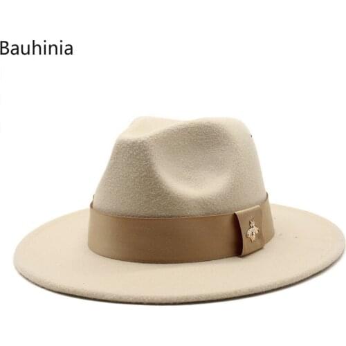 High Quality Vintage Women Wool Fedora Hat With Ribbon Gentleman Elegant Lady 7CM Wide Brim Formal Party Formal Weddings Cap