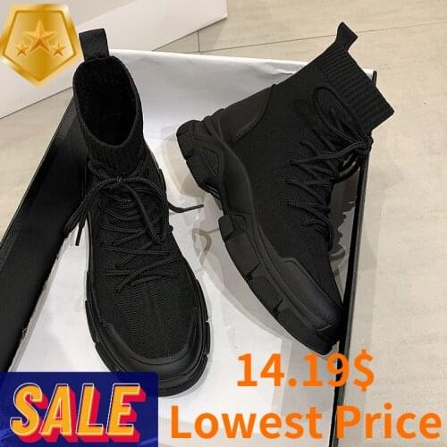 Shoes Woman 2022 Fashion Handsome Lace Up Breathable Black Platform Boots Non Slip Waterproof Soft Ytmtloy Botines De Mujer
