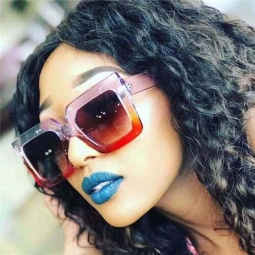 HKNA Big Square Sunglasses Women 2021 Oversized Sunglasses Candy Color Luxury Brand Sun Glasses for Women Gafas De Sol Mujer