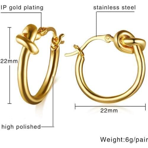 New 2020 Design Knotted Earrings Ladies Gold Titanium Steel Earrings Silver Earrings Jewelry
