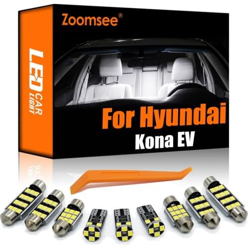 Zoomsee 9Pcs Interior LED For Hyundai For Kona EV 2019 2020 + Canbus Vehicle Bulb Indoor Dome Map Reading Trunk Light Lamp Kit