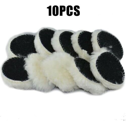 10pcs 3/4/5/6/7Inch Woolen Polishing Buffer Pads Heavy Cut Pads For Car Polishing And Buffing Set Power Tools