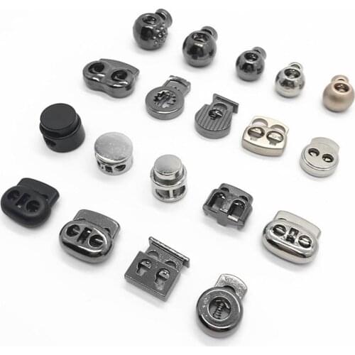 10pcs Metal Spring Toggle Clasp Stopper Cord Gunblack Gold Silver Decorative Buttons Lock DIY Accessoriesic Adjust Stopper Rope