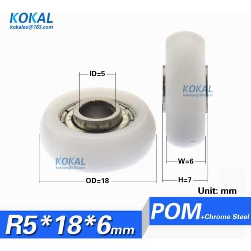 [R0518-6N]Free Shipping 10pcs non-standard 695ZZ BALL BEARING POM roller /nylon pulley for plastic window and furnitures