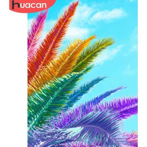 HUACAN 5d Diamond Painting Color Flower Home Decor Mosaic Embroidery Floral Cross Stitch Diamond Art Wall Stickers