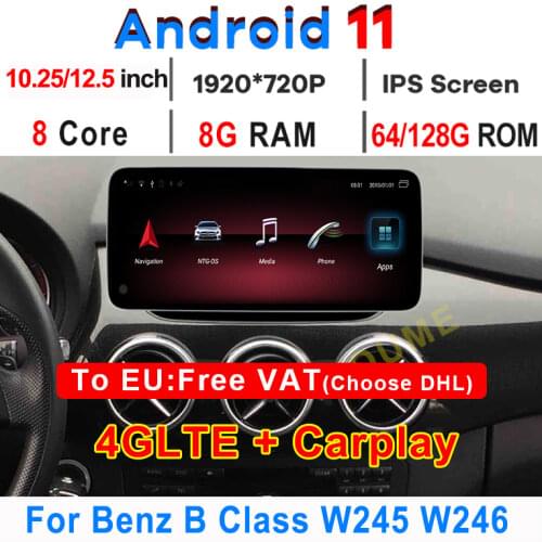 8Core 8G+64G Andriod 10.0 Car Radio GPS Navigation Multimedia Player for Mercedes Benz B Class B180 W245 w246 2011-2018 Radio