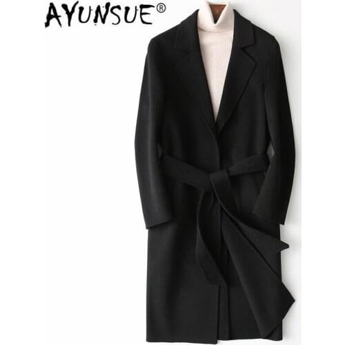 AYUNSUE Mens Wool Coat 2020 Spring Autumn Woolen Jacket Fashion Long Coat Men Korean Mens Coats and Jackets YFN8809 KJ4562