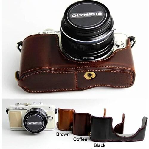 Leather Protect Half Case Grip for OLYMPUS Pen E-PL7 EPL7 E-PL8 EPL8 E-PL9 EPL9