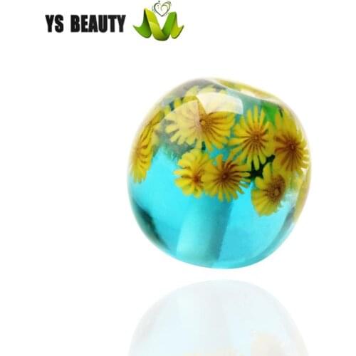 Sunflower flower glass bead factory original design hand string DIY beads rope small jewelry accessories beads head hairpin