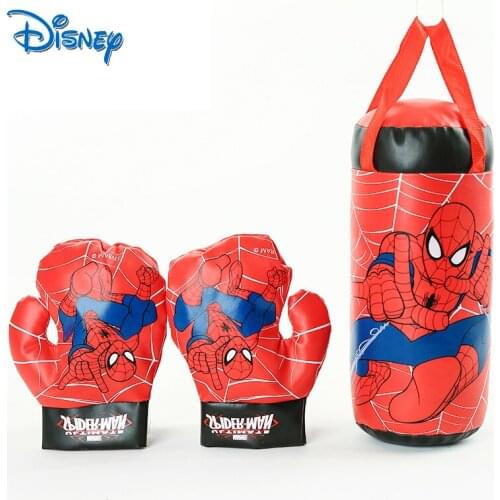 Disney Cartoon Gloves Sandbag Suit Marvel Spiderman Kids Toy Childrens Birthday Gifts Boxing Outdoor Sports Boys Toys