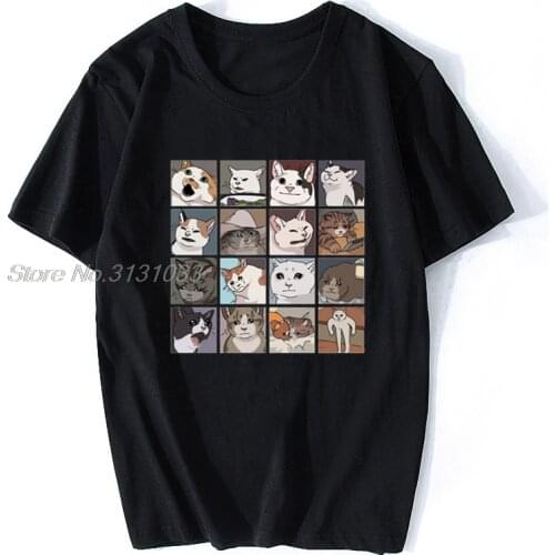 Meme Cats 2.0 T-Shirt Men Birthday Gifts Short Sleeves Funny Summer Men Cotton Tshirt Hip Hop Tees Harajuku Streetwear