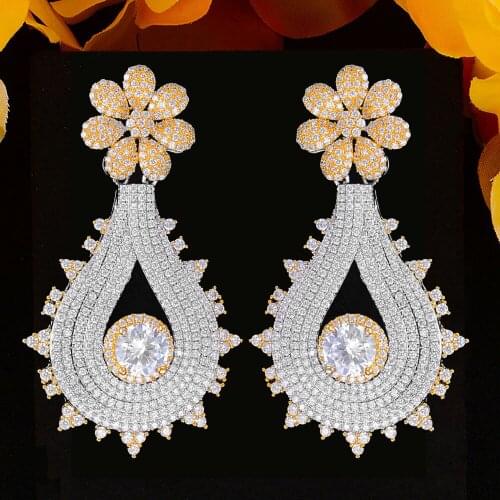 Jimbora Elegant Luxury Lucky Noble Pendant Earrings Jewelry For Women Bridal Wedding Party Show Girl Daily Accessoriess 2020