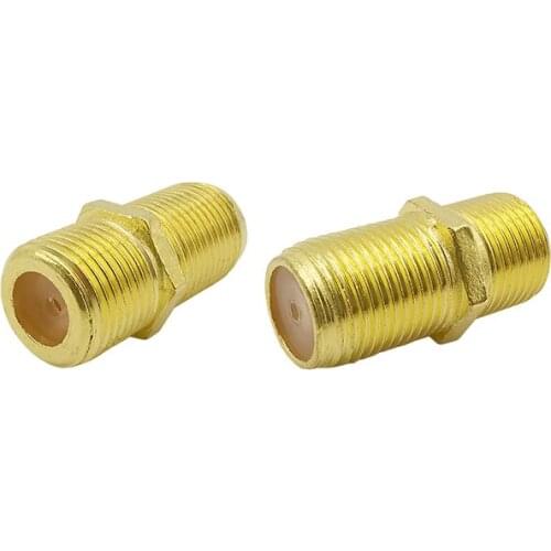 Gold Plated F-Type Coaxial RG6 Connector,Type F Female to F Female Cable Extension Adapter Connects Two Coaxial Video Cables