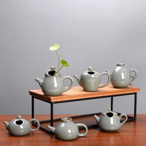 Ge Kiln Mini Ceramic Small Vase Creative Home Decoration Living Room Decoration Fingertip Pot Flower Arrangement Water Flower