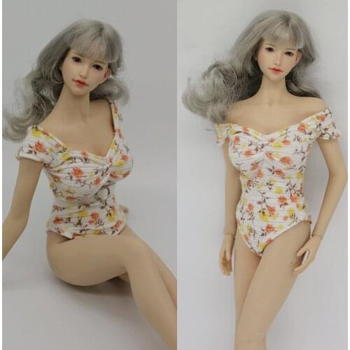 1/6 Scale Womens Sexy Deep V One-piece Swimsuit Bikini for 12in Action Figure Phicen Tbleague Accessories Toy