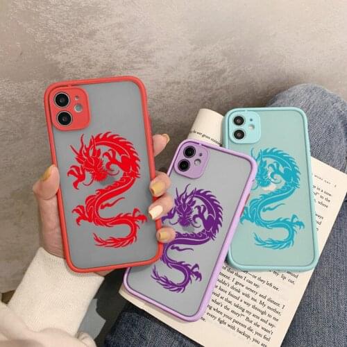 Fashion Dragon Animal Pattern Phone Case For iPhone SE 2020 6s 7 8 Plus 12 11 Pro Max XS MAX X XR Hard Shockproof Matte Cover