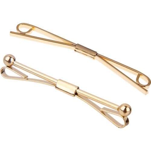 2pcs Mens Gold Tone Tie Collar Bar Pin Set Wedding Party Suit Accessory