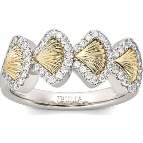 2020 New Exquisite Cubic Zircon Shell Rings Bohemia Beach Party Rings Engagement Party Cocktail Female Rings For Women Wholesale