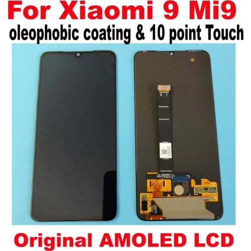 Original LTPro Best AMOLED LCD Display 10 Point Touch Screen Digitizer Assembly with Frame For Xiaomi 9 Mi9 MI 9 2340*1080 Panel