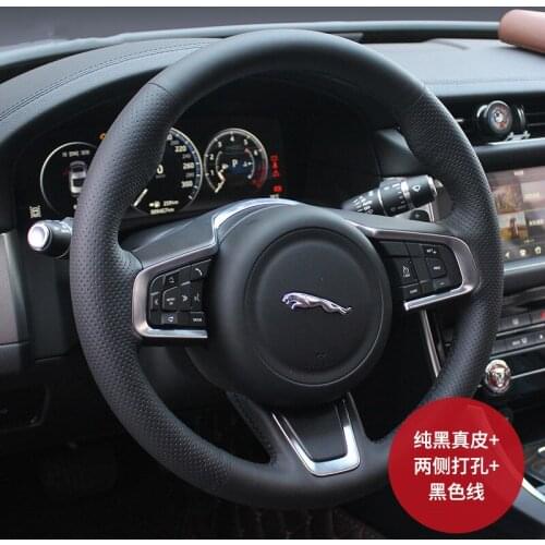 Suitable for Jaguar XFL XE XJL F-PACE XKR hand-stitched suede steering wheel cover
