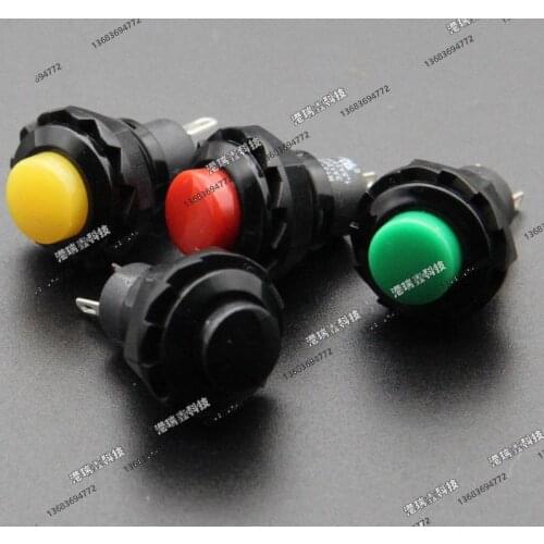 [SA]R13-502 A/B GREEN RED BLACK yellow button normally open switch Taiwan New SCI single lock- press on the reset M12.7--50pcs