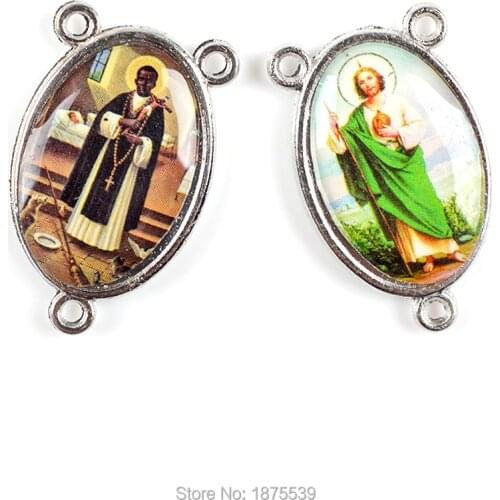 San Martin St Jude Two Side Different Pictures Rosary Centerpieces Popular in USA