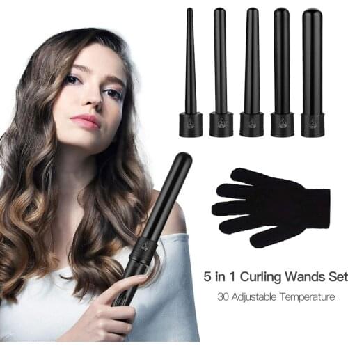 Curling Iron Ceramic Hair Curler Wand Curling Iron Multi Styler Curling Iron Wand Set For Salon Home Use Hair Curl Tools