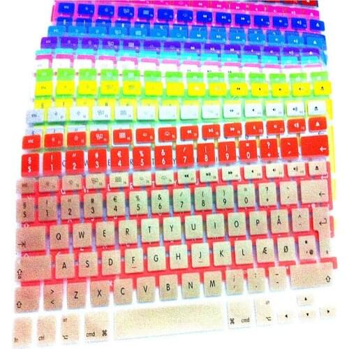 New Silicone Waterproof UK/EU layout Denmark sticker Keyboard Protector Cover For Apple macbook Air 13 Pro 13 15 Retina for Mac