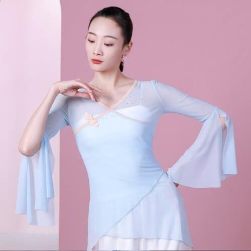 Fairy Chinese Dance Costume Hanfu Women Classical Dance Tops Mesh Folk Dancewear Summer Festival Clothing Stage Costume JL3383