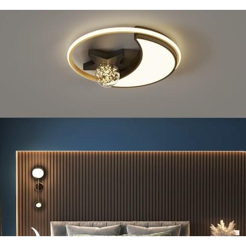 Modern LED Ceiling Lamp Remote Control Dimming For Living Dining Room Bedroom Kitchen Home Black Gold Ceiling Lamp Light Fixture