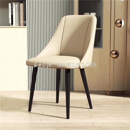 Modern minimalist dining chair home dining chair European-style light luxury single backrest leisure desk chair bedroom makeup