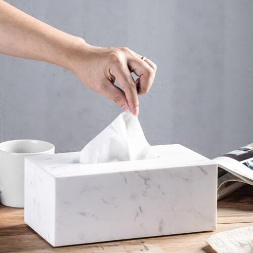 Light Luxury Marble Napkins Tissue Box Holder Home Kitchen Restaurant Living Room Accessories Wet Wipes Tissue Storage Boxes