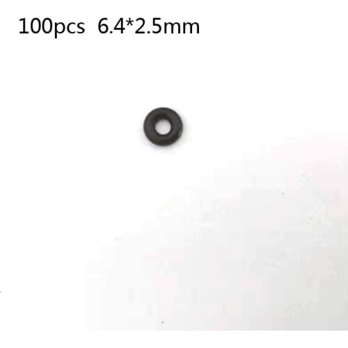 Universal O-Ring Rubber Seal Washers Grommets Black 6.4mm x 2.5mm 100pcs