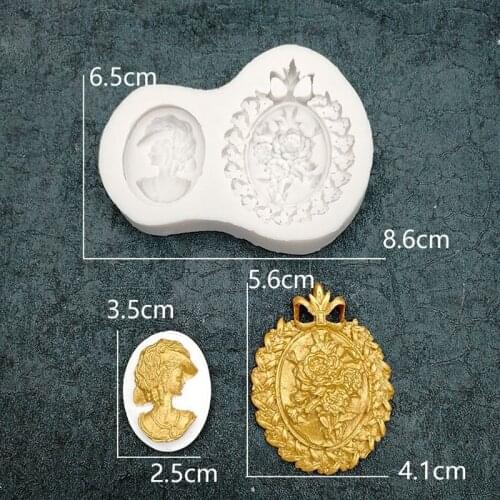 Vintage Rose Frame Picture Silicone Mold Fondant Mould Cake Decorating Tools Chocolate Molds, Sugarcraft, Kitchen Gadgets