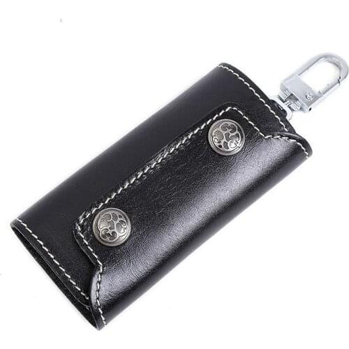Key Vintage Genuine Leather Key Car Bag Men Multifunctional Small Keychain Pouch Housekeeper Purse Retro Fashion Bag Design Men