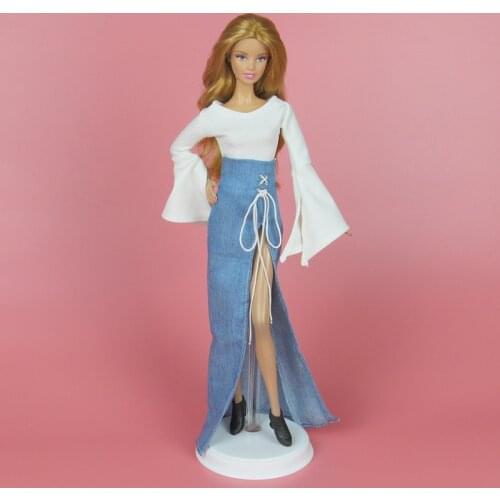 T02-X508 Blyth st Doll clothes 1/3 1/4 bjd 1/6 dolls Accessories white blue Split skirt 1pcs