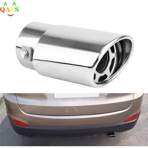 1pc Chrome Trim Modified Car Liner Pipe Stainless Steel Car Exhaust Muffler Tip Pipe Exhaust System