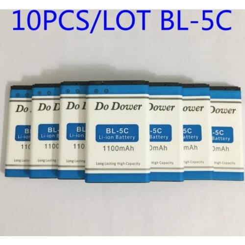 10PCS/LOT Original Do Dower 1100mAh Bateria BL-5C Battery For Nokia 6600 2610 2600 2300 6230 6630 N70 71 72 N91 E60 BATTERY BL5C