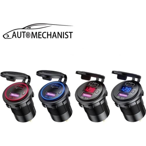 12-24V Fast Car Charge Dual USB PD Auto Socket Automobiles Charging Adapter QC3.0 Car Charges For Samsung Huawei iphone Xiaomi