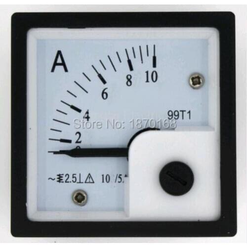 99T1 Square Panel Mount Moving Vane 10A 20A 30A 50A 75A 100A 150A 200A 250A 300A 400A 500A 1KA AC Analog Ammeter 48mm x 48mm
