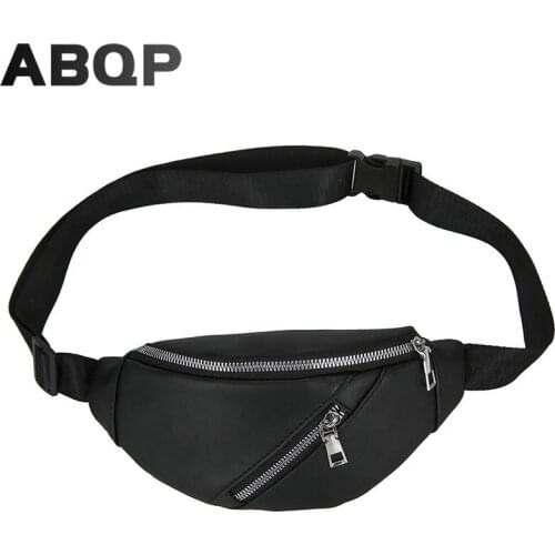 ABQP Leather Fanny Pack For Women Designers Female Shoulder Bag Zipper Pocket Girls Travel Shopping Waist Chest Bag