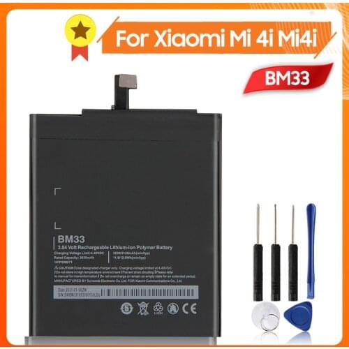 Xiao Mi Xiaomi Mi BM33 Phone Battery For Xiao mi 4i Mi4i BM33 3120mAh Original Replacement Battery + Tool