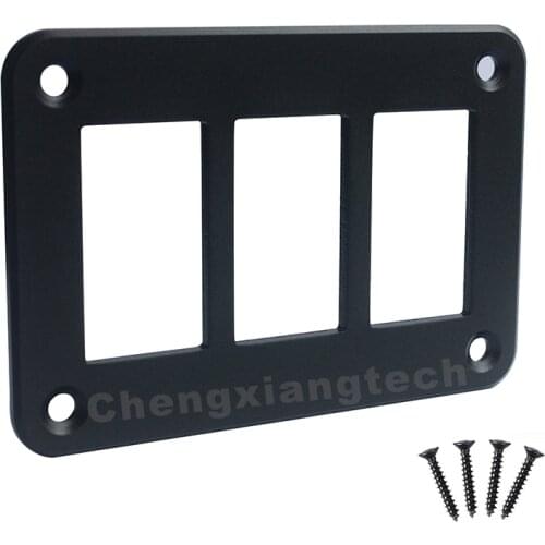 Aluminum 3 Way Car Boat Truck Rocker Toggle Switch Housing Mount Holder Bracket Panel + 4 Screws