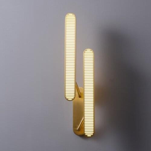 American brass wall lamp art modern hotel decoration lamp LED luxury living room bedroom wall lights