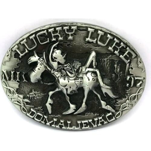 American original western cowboy LUCKY LUHE belt buckle zinc alloy knight belt link buckle birthday gift unisex