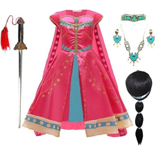 Kids exotic costumes Carnival Party Jasmine cosplay Costume for Girls childrens dress princess girl dress Performance Costume