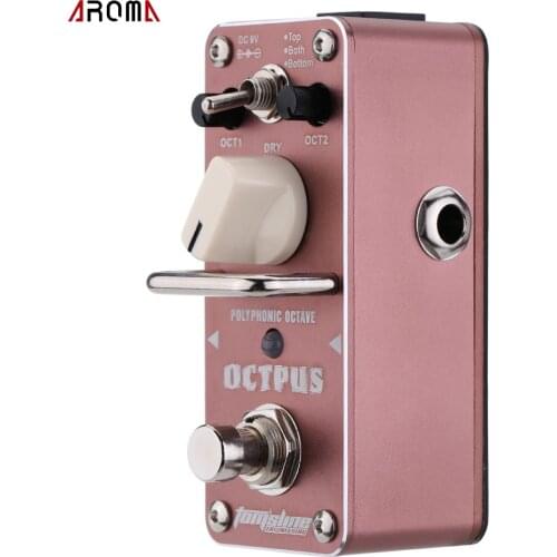 AROMA AOS-3 Octpus Polyphonic Octave Electric Guitar Effect Pedal Mini Single Guitarra Effect Pedal with True Bypass