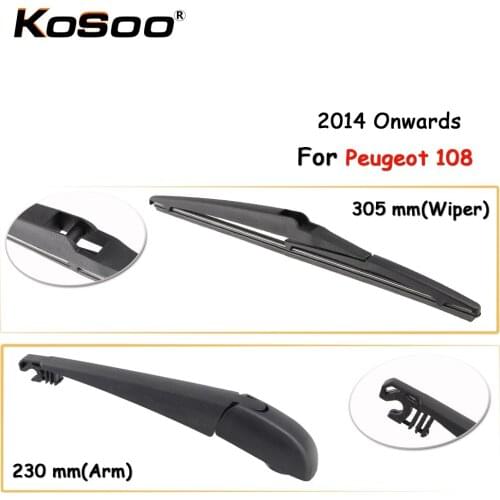KOSOO Auto Rear Car Wiper Blade For Peugeot 108,305mm 2014 Onwards Rear Window Windshield Wiper Blades Arm,Car Accessories